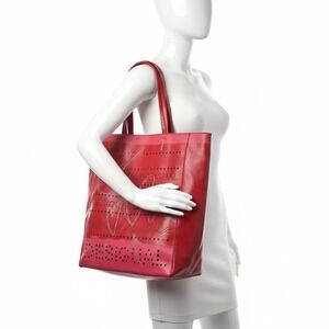 Desigual Red Life Is Fantastic Large Tote Bag Boho Eclectic Art Pop Graffiti Y2K